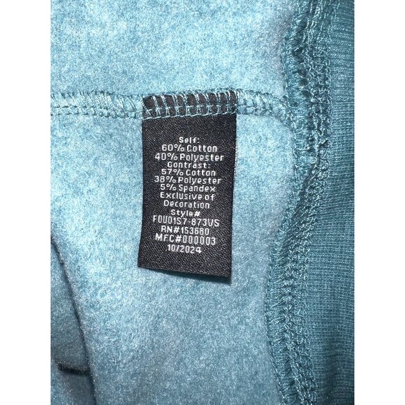 Joei & I Teal Pullover Sweater With Embroidered White Stars 2X Cotton Blend - Picture 4 of 4